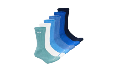 Everyday Plus Cushioned Training Crew Socks "Blues - (6 Pairs)" SX6897 937