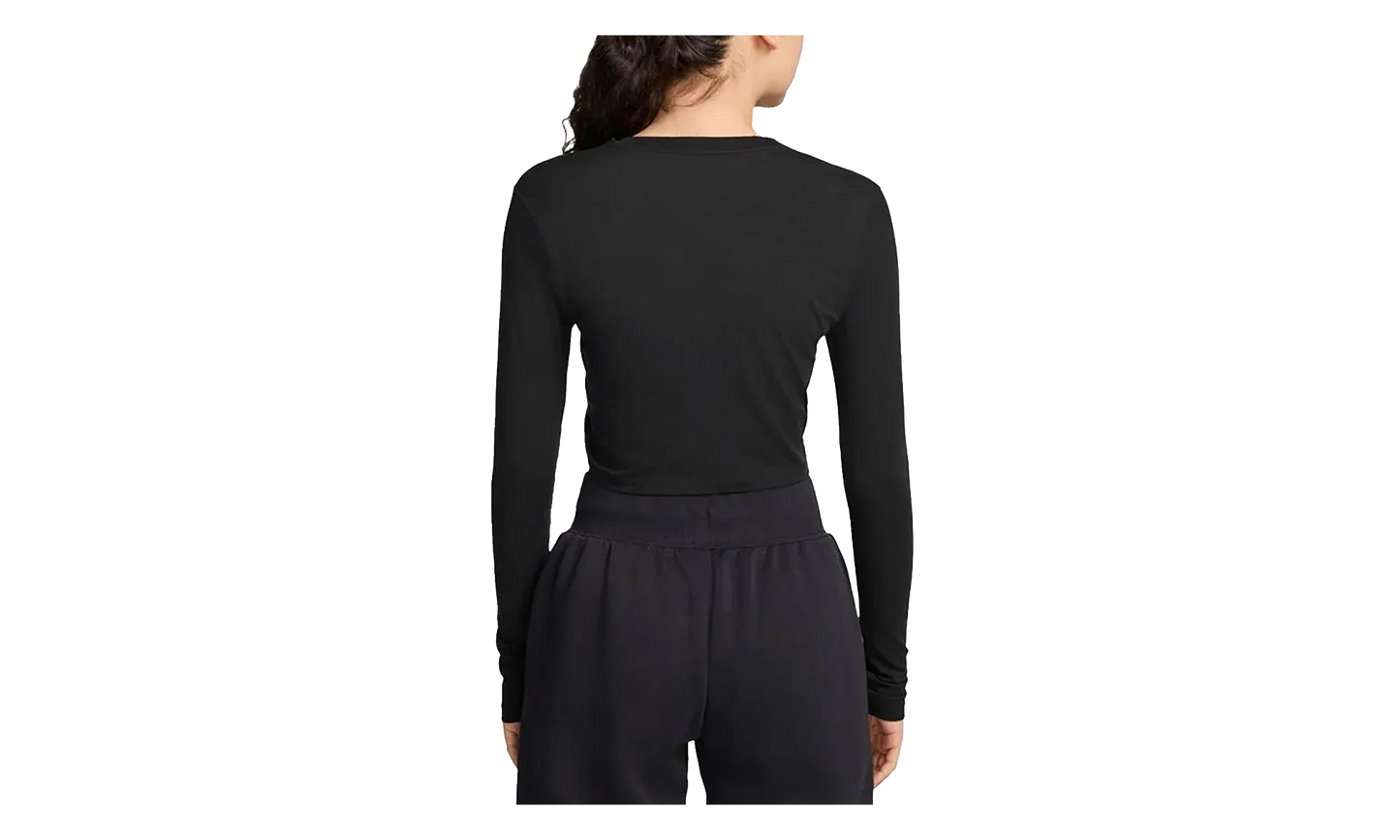 Sportswear Chill Knit Slim LS Cropped Top WMNS "Black" HF5322 010
