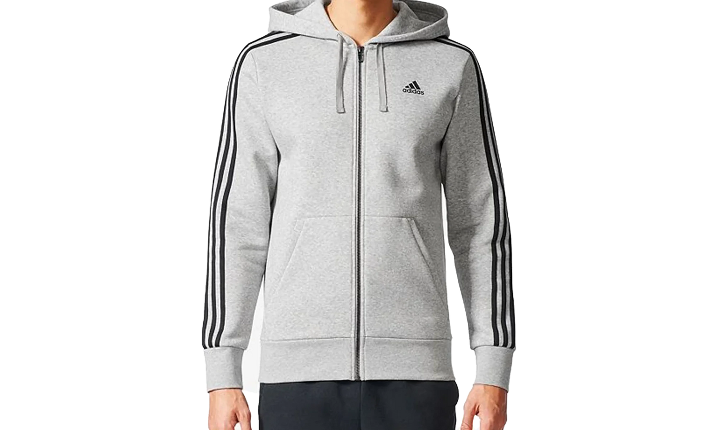 3 Stripes Big And Tall Essential Hoodie "Medium Grey Heather / Black" BR3222