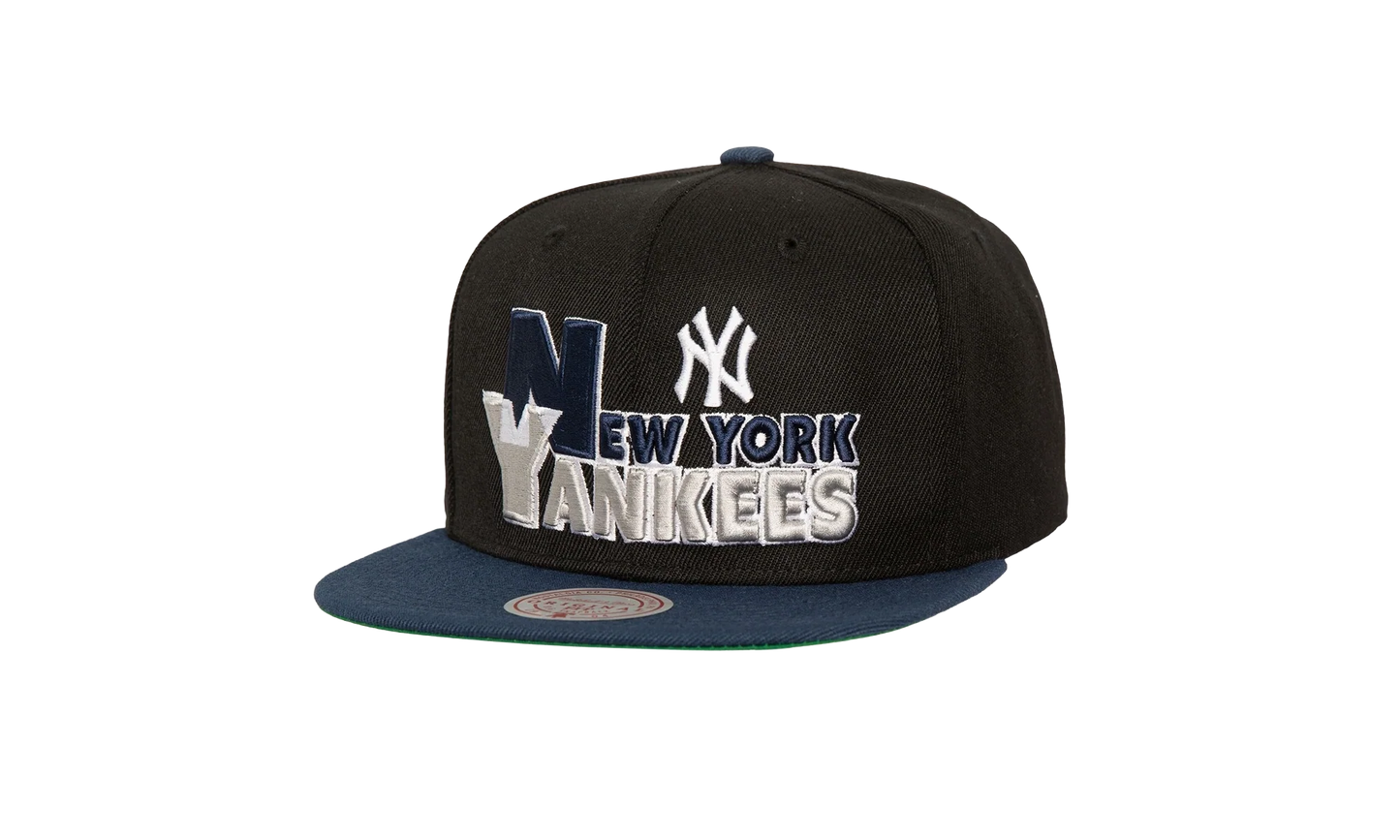 MLB Text Stack 1 Snapback Cap "New York Yankees - Black" HS8525 NYYBLCK