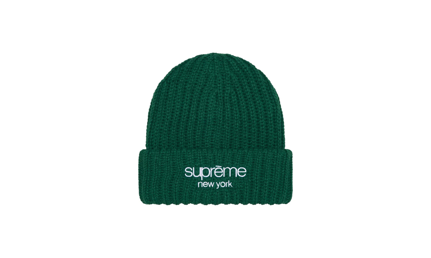 Classic Logo Chunky Ribbed Beanie "FW24 - Dark Green" SU845