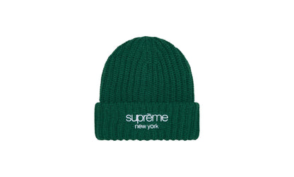 Classic Logo Chunky Ribbed Beanie "FW24 - Dark Green" SU845