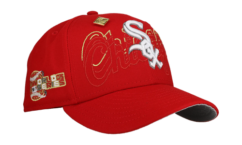 59FIFTY Chicago White Sox 2005 World Series Fitted Hat "Red Chicago Script" NE452