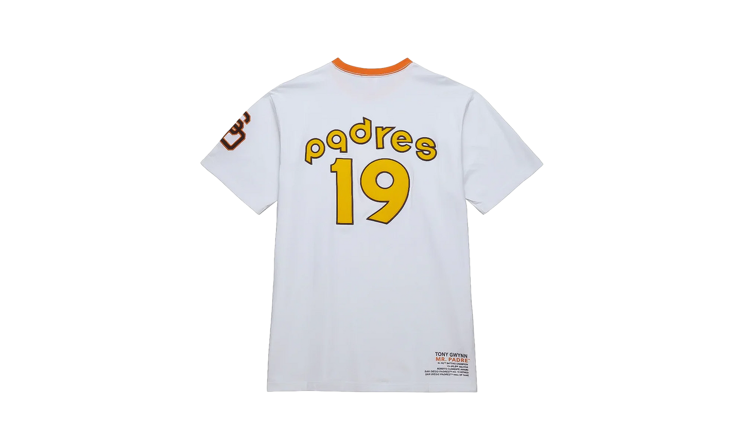 MLB Legends Ringer Tony Gwynn Short Sleeve T-Shirt "San Diego Padres - Brown" FC8197 SDPWHIT