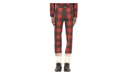 Pendleton Plaid Jeans with Dip Dye Hem "Black / Red" S50LA0227M35017001S