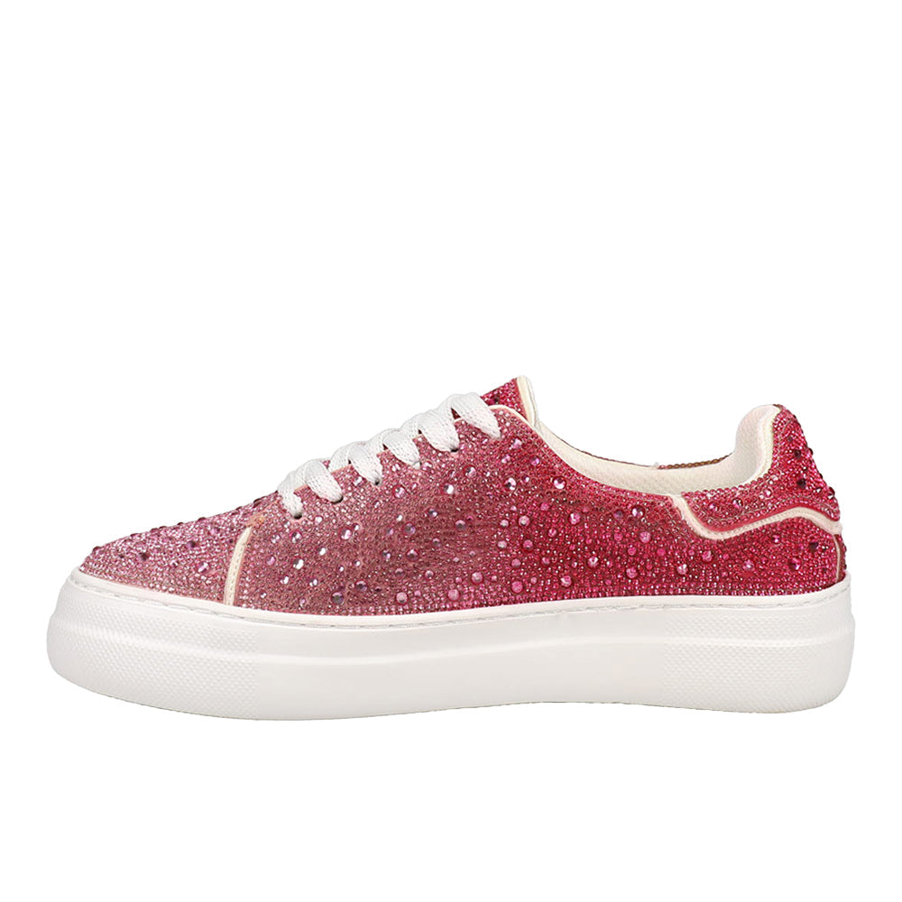 Bedazzle Rhinestone Lace Up Platform Sneakers