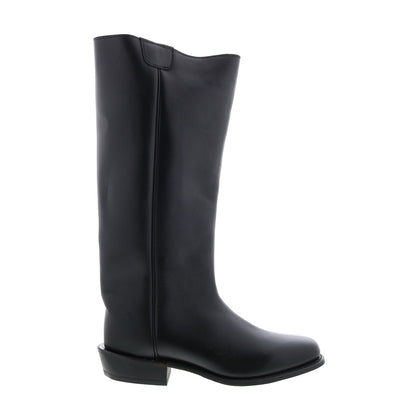 8220 Mens Black Leather Slip On Cowboy Western Boots