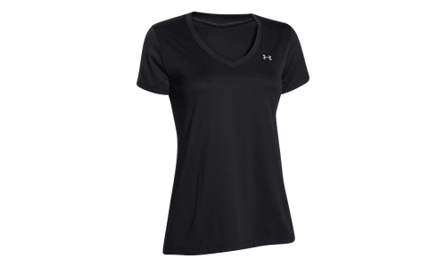 Tech V-Neck Short Sleeve T-Shirt WMNS "Black" 1255839 002