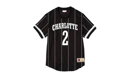 NBA Larry Johnson Name & Number Mesh Crewneck Shirt "Charlotte Hornets - Black" BA8X4G CHO K KVP