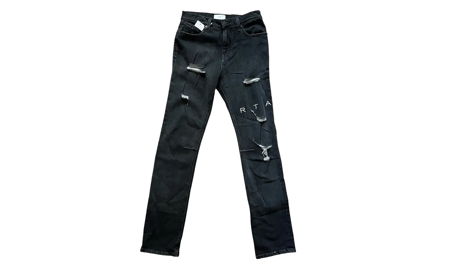 Distressed Stretch Slim-Fit Jeans "Black Savanna" MH24D615 B1405BKSAV