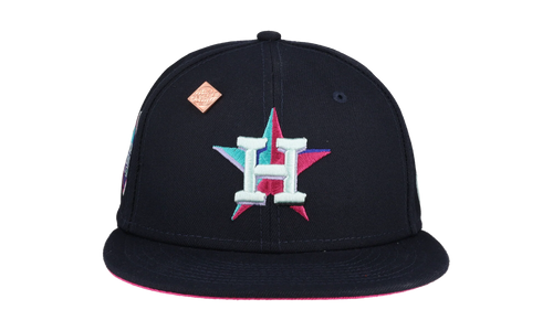 59FIFTY Houston Astros 2017 World Series Polar Lights Fitted Hat "Navy / Pink" 123451290476