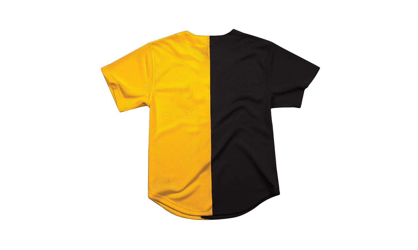 NFL Split Color Mesh Button Front Shirt "Pittsburgh Steelers- Black" FA88Y3 PST K HFH