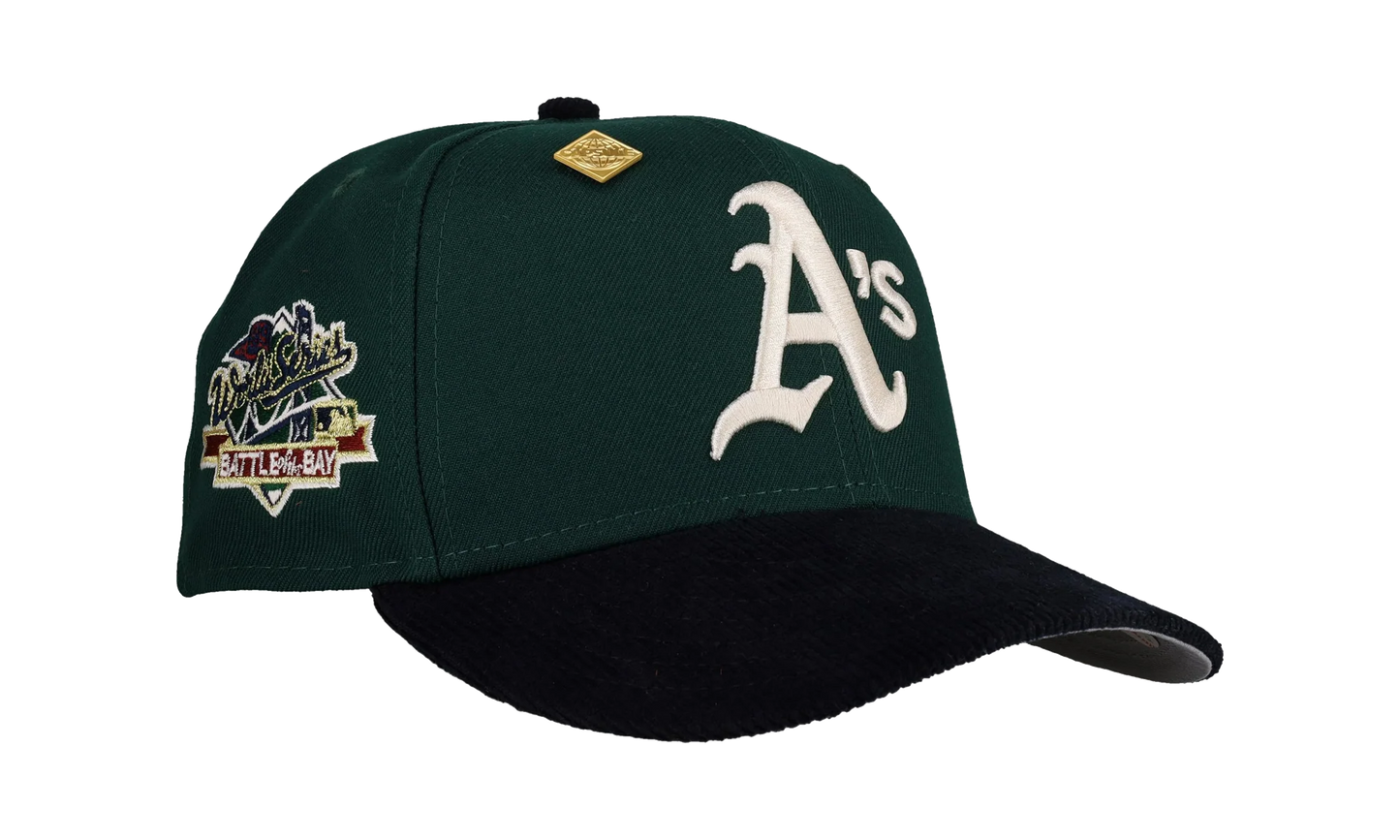 59FIFTY Oakland Athletics 1989 World Series Fitted Hat "Green / Navy - Corduroy Visor" NE343