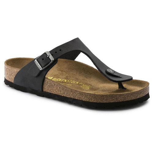 Gizeh Oiled Leather Sandal in Black