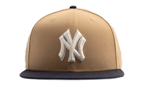 59FIFTY New York Yankees 1960 World Series Pittsburgh Pirates Patch Fitted Hat "Khaki / Brown" NE489