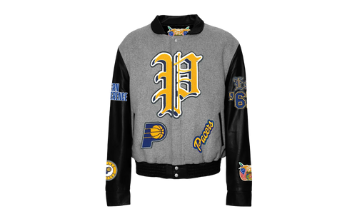 Wool & Leather Old English Varsity Jacket "Indiana Pacers" NBA 004GRY PACERS