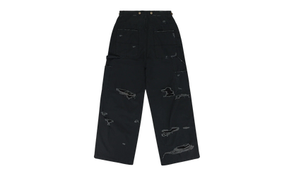 DISTRESSED PATCH WORK SWEATPANTS "Black" PGR XJNS 0001