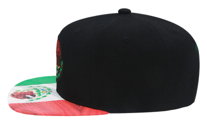 Branded Flag 2 Tone Snapback Cap "Mexican Flag - Black / Green" 6HSSTD17412 MNNBKGN