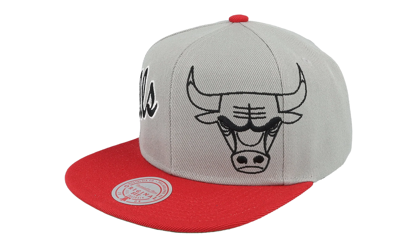 NBA Knock Out Panel Snapback Cap "Chicago Bulls - Grey" HS8513 CBUGREY