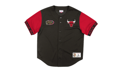 NBA Pure Shooter Mesh Button Front Shirt "Chicago Bulls - Black" MSBFAJ19017 CBUBLCK