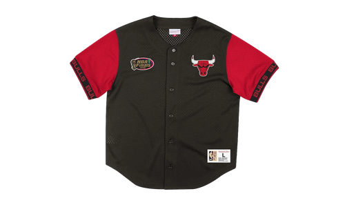 NBA Pure Shooter Mesh Button Front Shirt "Chicago Bulls - Black" MSBFAJ19017 CBUBLCK