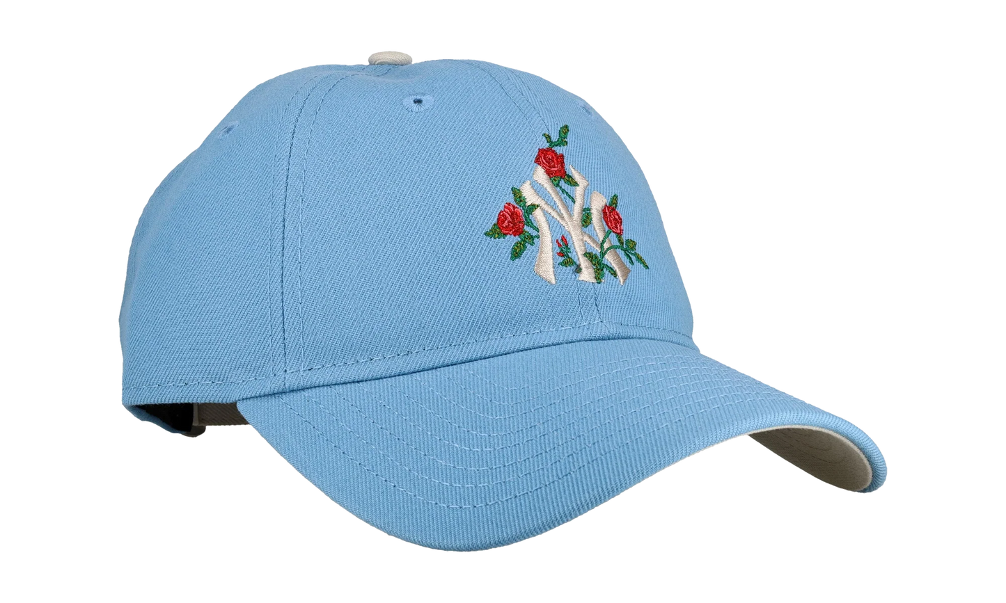 9TWENTY New York Yankees Premium Adjustable Hat "Sky Blue Roses" NE331