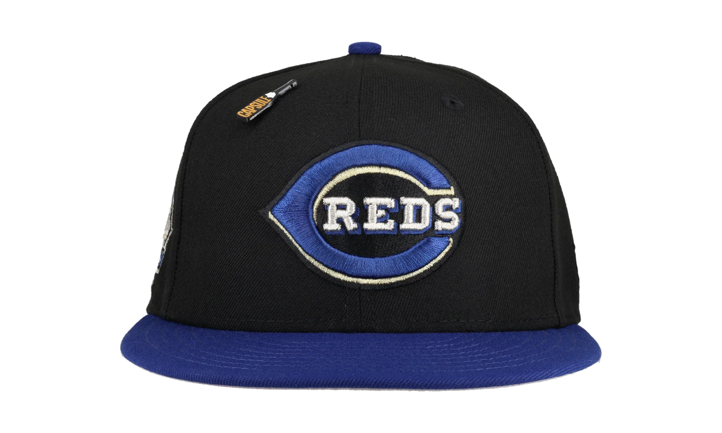 59FIFTY Cincinnati Reds New Years Collection Riverfront Stadium Patch Fitted Hat "Black / Grey" 123451293552