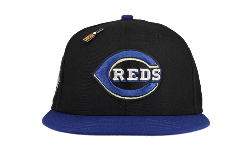 59FIFTY Cincinnati Reds New Years Collection Riverfront Stadium Patch Fitted Hat "Black / Grey" 123451293552