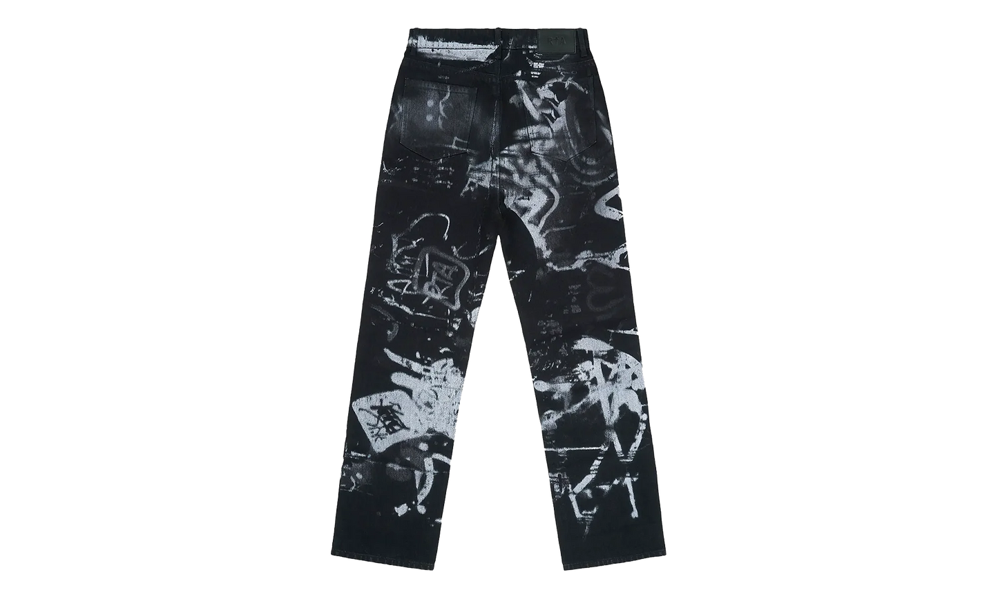Lost Frequencies Ricardo Graffiti Slim-Fit Jeans "Black" MLFQD1057 J2116GRFGP