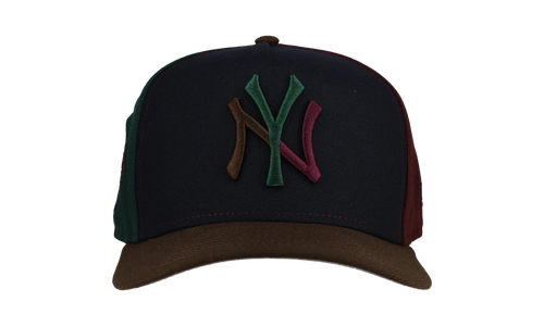 9FIFTY New York Yankees 1999 World Series Pinwheel A Frame Snapback Hat "Black / Green / Brown" NE262
