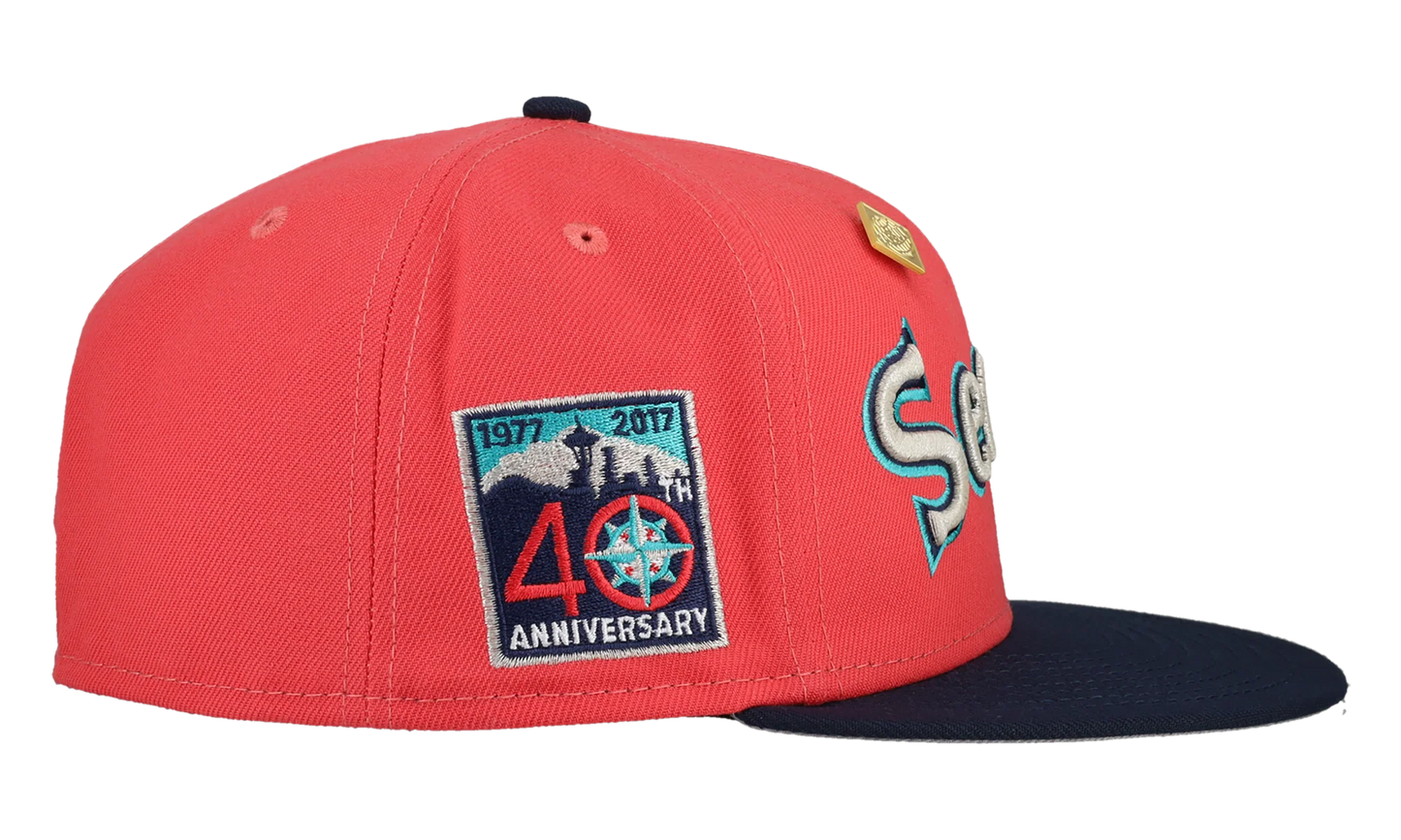 59FIFTY Seattle Mariners 40th Anniversary Patch Fitted Hat "Red / Black" 123451293749
