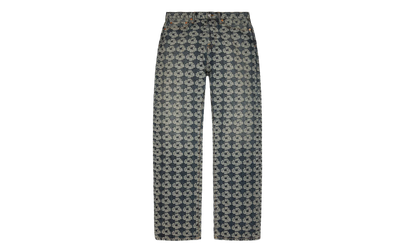 Baggy Jacquard Wreath Denim Pant "Blue" DT599