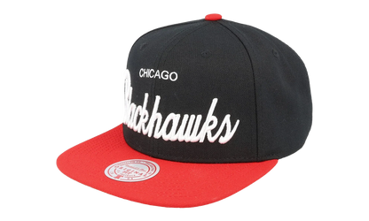 NHL Vintage Script Snapback Cap "Chicago Blackhawks - Black" 6HSSSH22086 CBHBLCK