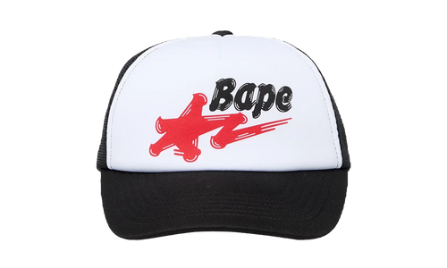 A Bathing Ape 'Star' Trucker "Black / Red" RA 1018
