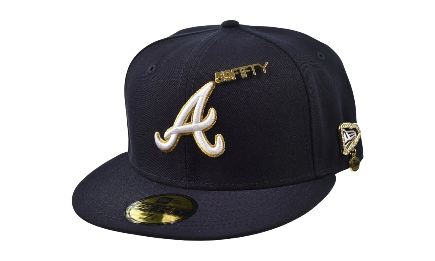 59FIFTY Atlanta Braves Fitted Hat "Navy / Gold" 60750701