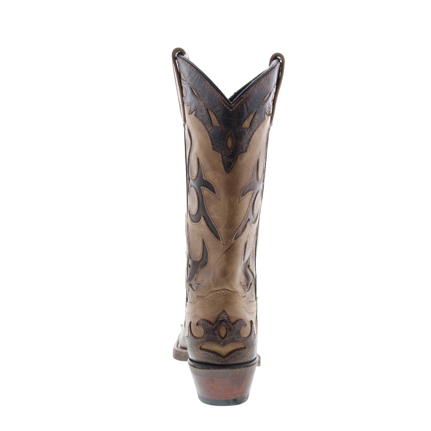 9016 Womens Brown Leather Slip On Cowboy Western Boots
