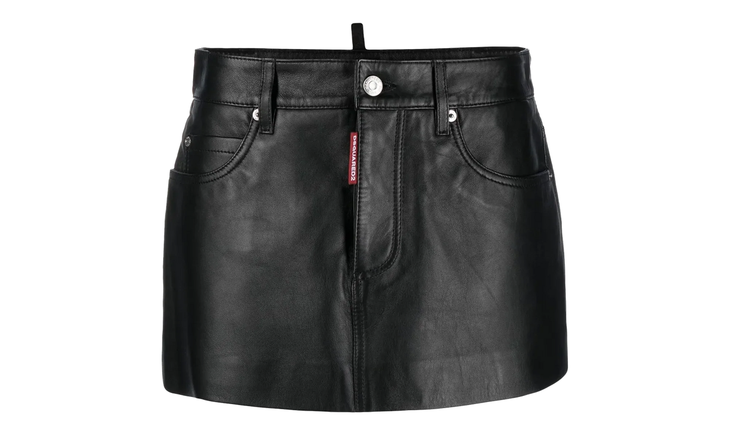 Leather Mini Skirt WMNS "Black" S75MA0863SY1623900
