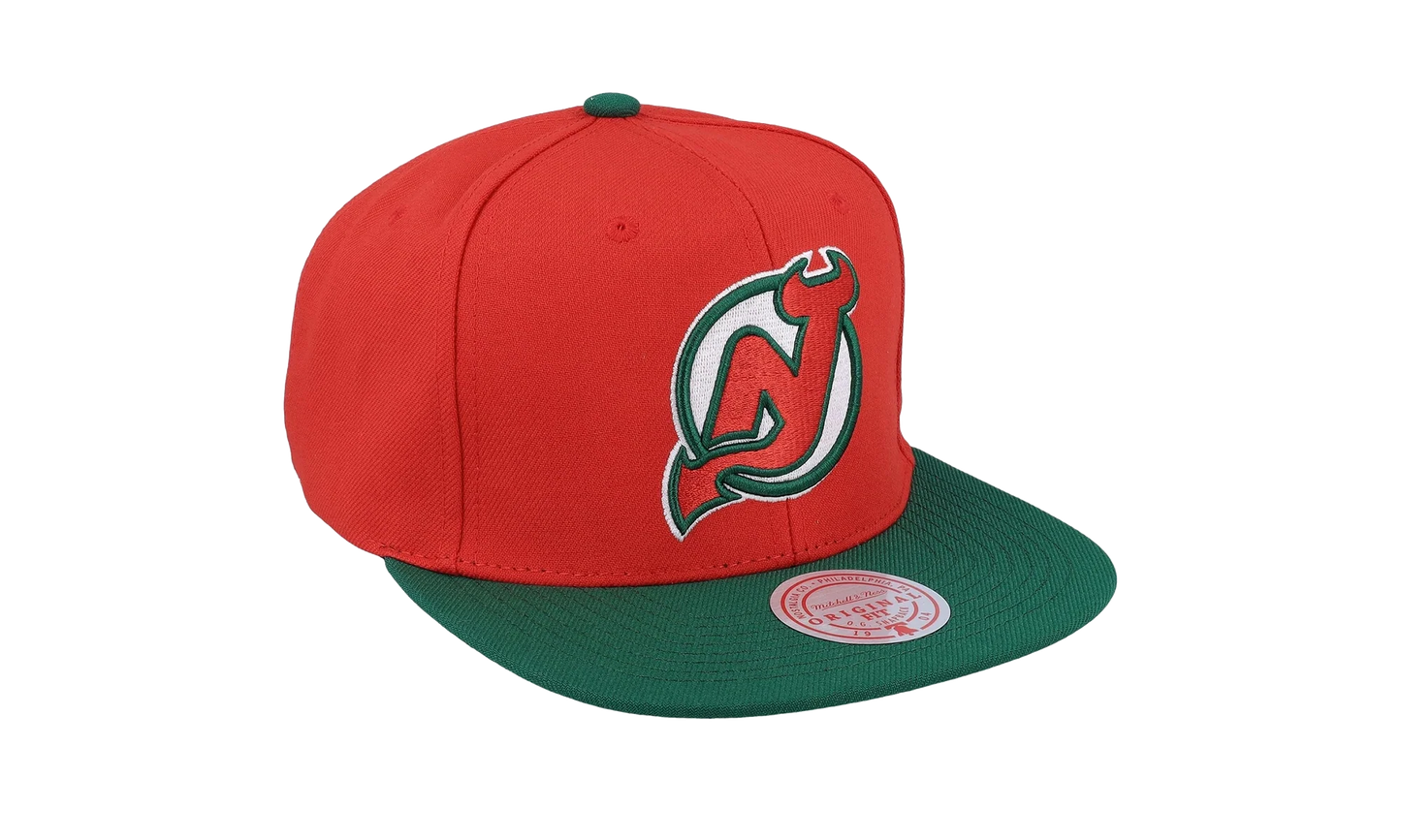 NHL Team 2 Tone 2.0 Snapback Cap "New Jersey Devils - Red / Green" HHSS5367 NJDYYPPPRDGN