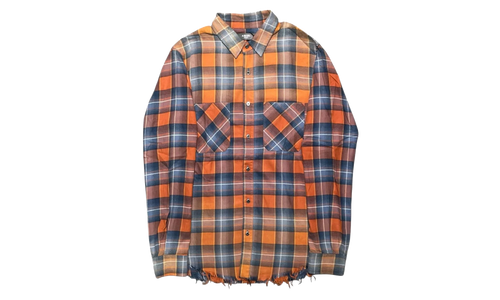 Faded Flannel Button Up Long Sleeve Shirt "Red Blue Plaid" MAFPFRB