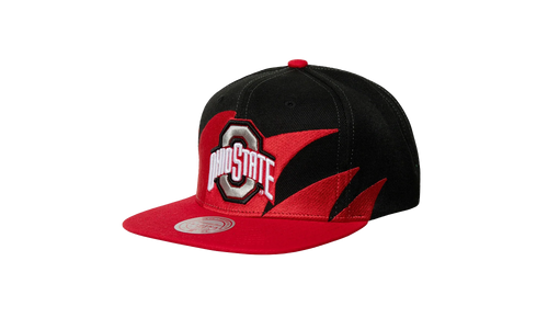 NCAA Sharktooth Snapback Cap "Ohio State Buckeyes - Black / Red" HHSS3304 OSTYYPPPBKRD