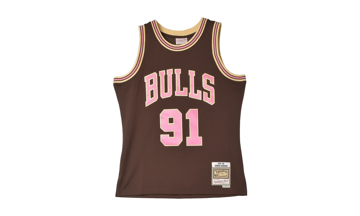 Brown Sugar Bacon Dennis Rodman Swingman Jersey "1997 Chicago Bulls - Brown" TFSM6695 CBU97DRDBROW