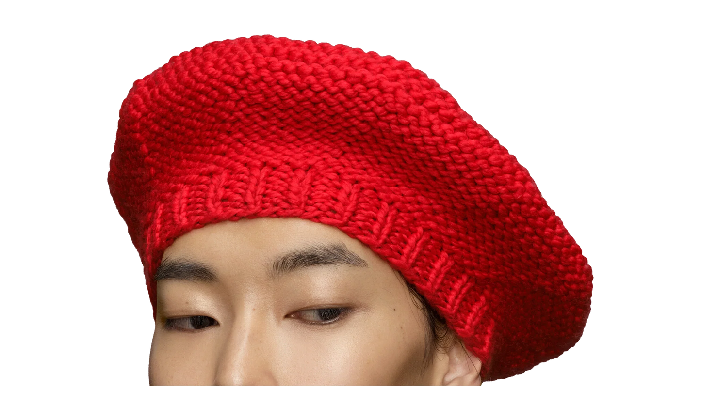 KNITTED BERET "RED" S50TC0072S18420314