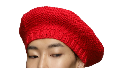 KNITTED BERET "RED" S50TC0072S18420314