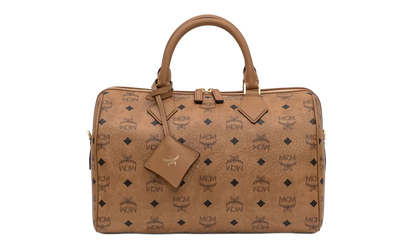 Medium Ella Boston Bag in Visetos "Cognac" MWBFAEA01CO001