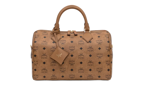 Medium Ella Boston Bag in Visetos "Cognac" MWBFAEA01CO001