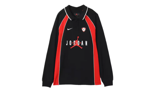 Jordan Flight Long Sleeve Polo Jersey "Black / University Red" IF1915 010