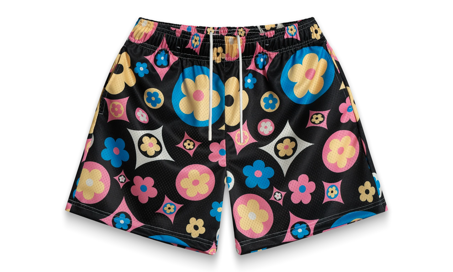 Flower Shorts "Black / Multi" BS63