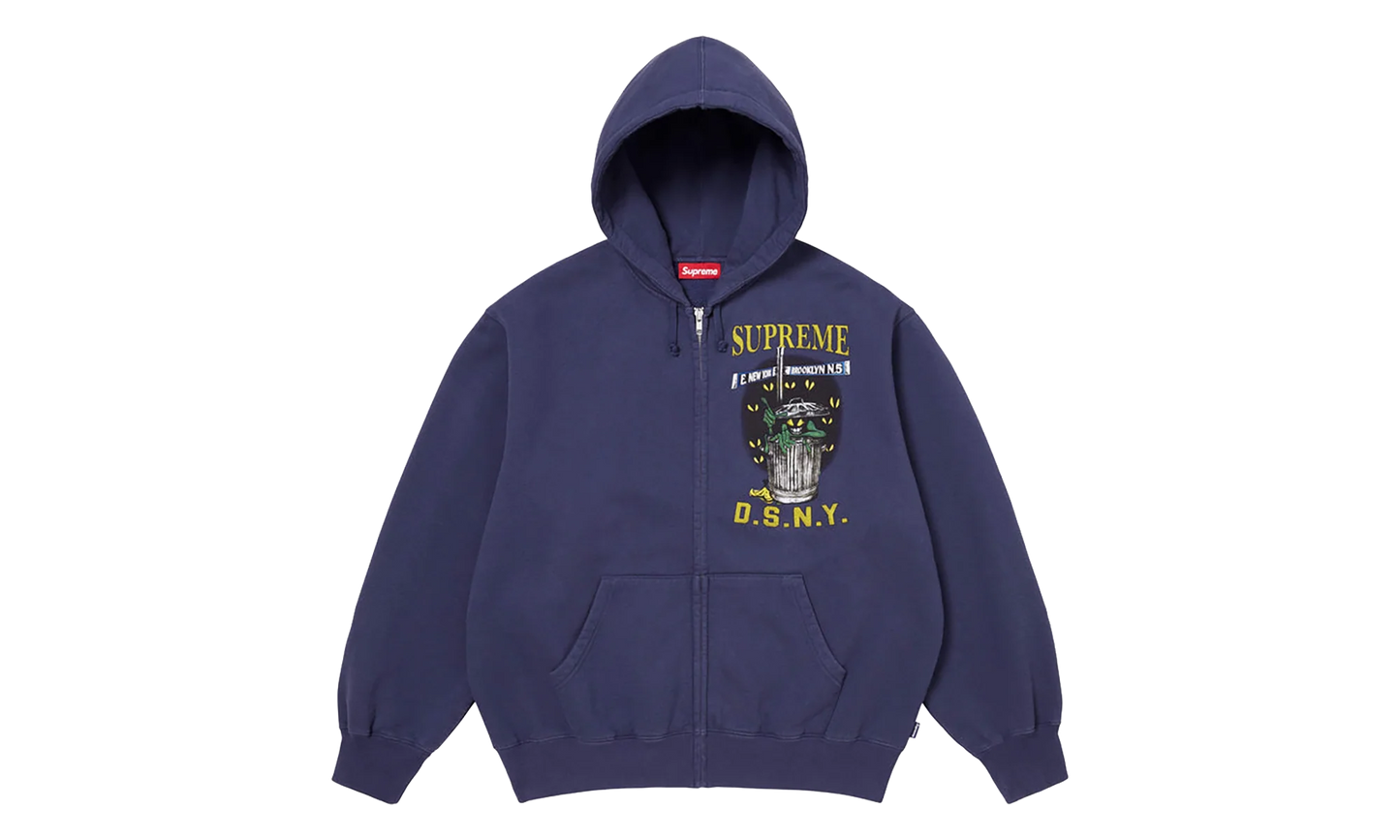 DSNY Zip Up Hooded Sweatshirt "SS26 - Washed Navy" SU27112