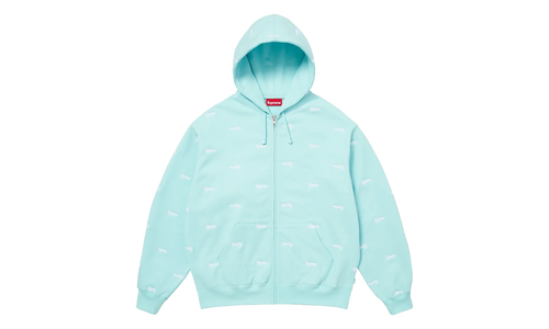 Repeat Script Zip Up Hoodie "FW25 - Aqua" SU26978