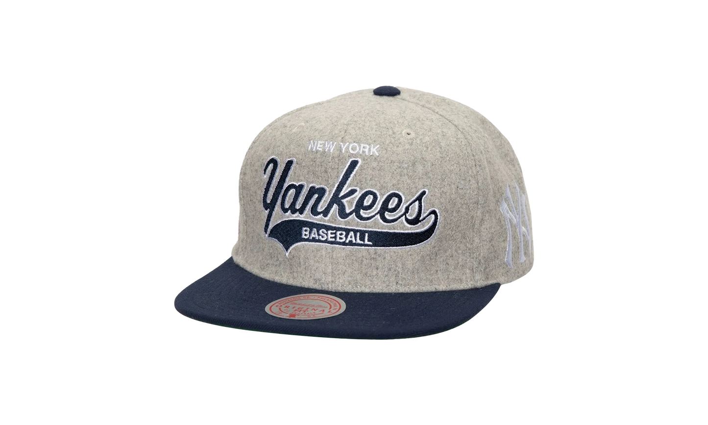 MLB Tailsweep 2.0 Melton Snapback Cap "New York Yankees - Grey" HHSS7435 NYYYYPPPGREY